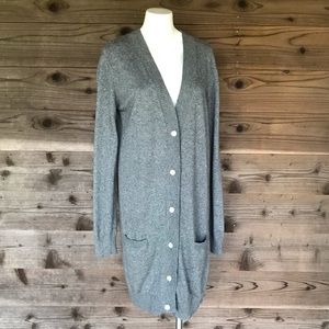 Lumiere Gray 6 Button Long Cardigan Sweater Large